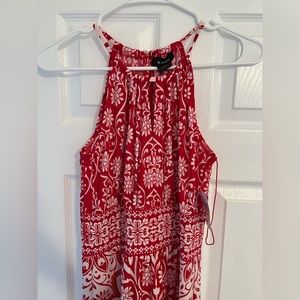 B. Calm Womens Red/white Maxi Halter Dress Size 4